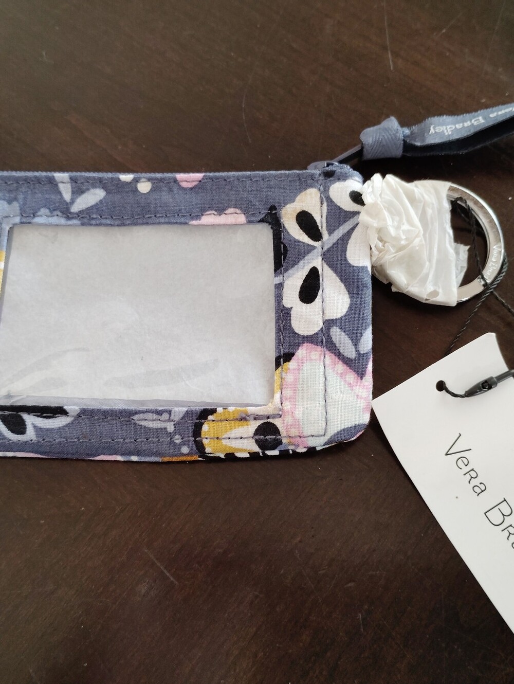 Vera Bradley Quilted Floral Key Pouch in Purple, Yellow & Pink Wallet Brand New - Picture 11 of 11